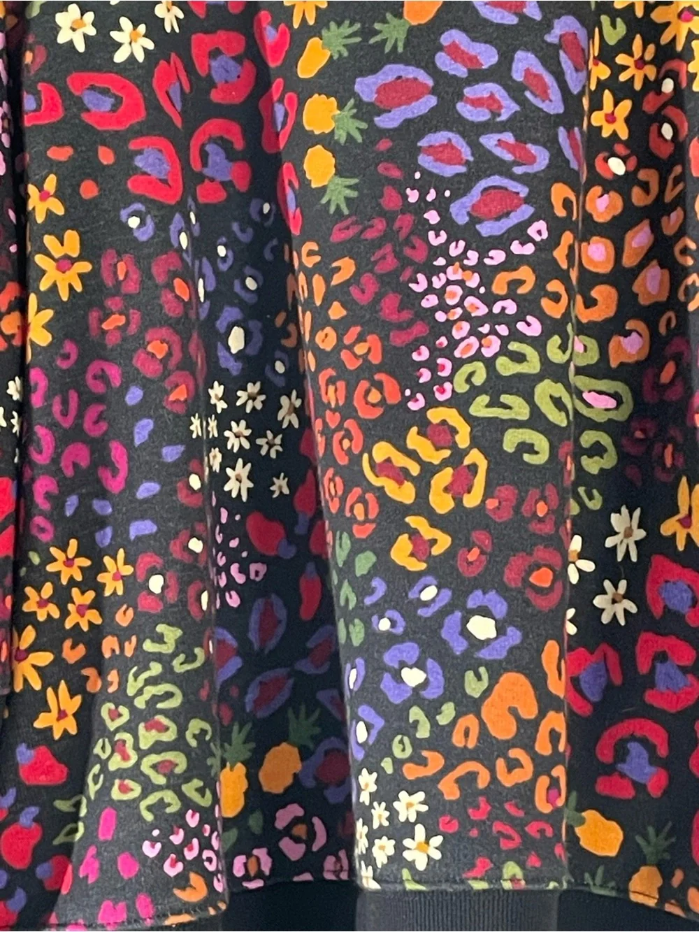 FARM Rio Multicolor Leopard-Print Puff-Sleeve Sweatshirt with Black Trim